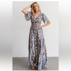 Baltic Born // Verona Smocked Maxi Dress // Blue Flora